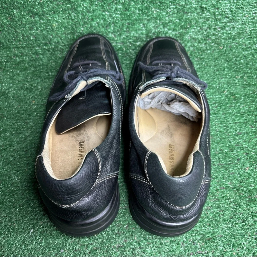 Johnson & Murphy 12 M Black Sheepskin Oxford Lace Up‎ Comfortable Dress Shoes